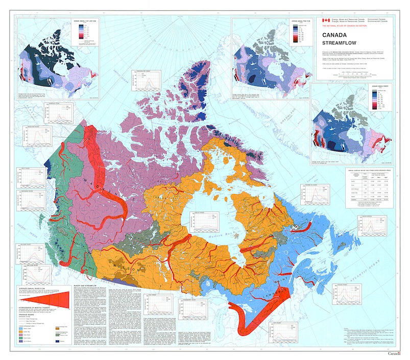 Streamflow map of Canada